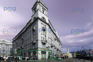 Фасад street-retail помещения на Солянке с панорамными окнами
