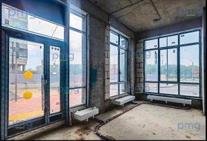 ПСН 92,5 м² в аренду ЖК Бунинские кварталы, 1 этаж, угловое помещение с витринными окнами и двумя входами