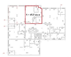 ПСН 45 м² в аренду ЖК Бунинские кварталы, 1 этаж, угловое помещение с витринными окнами и двумя входами